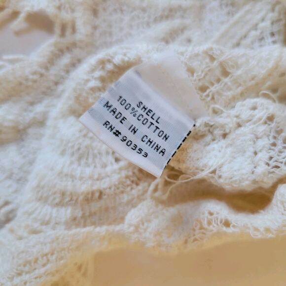 Rebellion Crochet Cotton Top Coastal Boho Romantic Festival Cottagecore Med - Picture 12 of 16